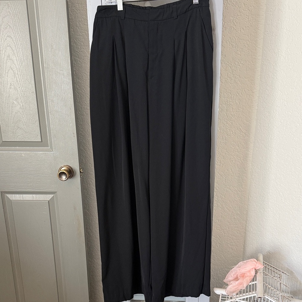 Anthropologie Maeve Wide-Leg Black Women's Trousers